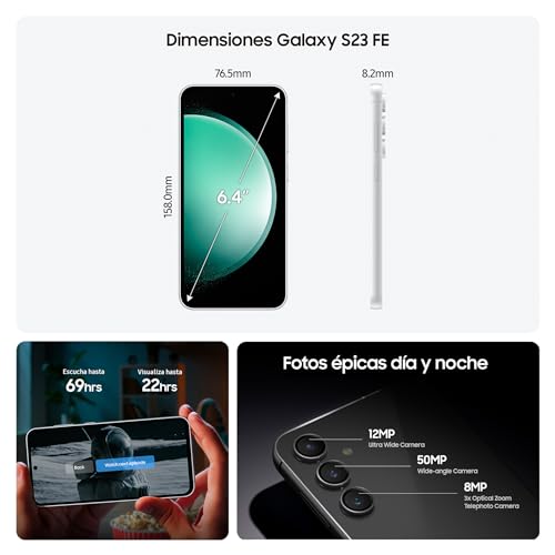 Samsung Galaxy S23 FE, 256 GB, Teléfono Móvil 5G con IA, Smartphone Android, Color Crema (Versión Española)