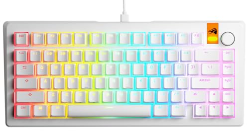 Glorious Gaming GMMK 3 HE Med dynamiska avtryckare, Hall Effect, 8K uppdateringsfrekvens, MX- Och magnetbrytare, 75% TKL, modulärt packningssystem, doubleshot PBT-tangenter, USA QWERTY - Vit