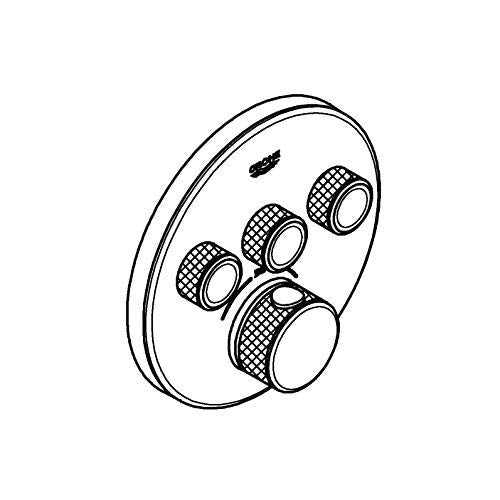 Grohe 29904LS0 Grohtherm Smartcontrol Termostato con cristal blanco, 3 Chorros Regulables, Moon White, Redondo