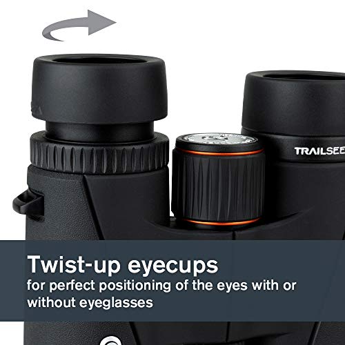 Celestron 71403 TrailSeeker ED: prismáticos con prisma de techo 10 x 32, lente de banda ancha con revestimiento múltiple completo, prisma BaK-4, negro