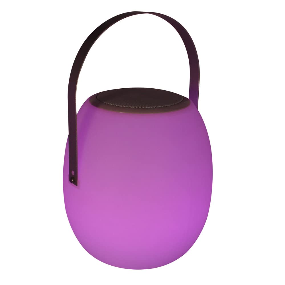 Halterrego Lámpara LED portátil/Altavoz BT 10 W batería 2000 mAh Recargable IP44, Intensidad Luminosa Regulable Mando a Distancia Incluido