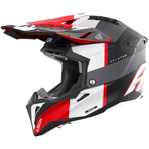 AIROH Aviator 3 Monarch Gris/Red Matt M