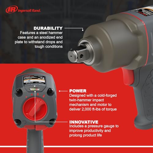 Ingersoll-Rand 2146Q1MAX Llave de Impacto Neumática 3/4 Pulgada - 2700 Nm Par de Tuerca, Ligera 3,5 kg - Tecnología Silenciosa y Control Óptimo