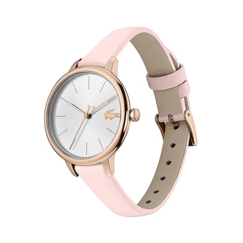 Lacoste Reloj Analógico de Cuarzo para Mujer Colección Cannes con Correa de Cuero Rosa - 2001101