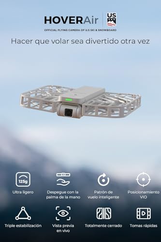 HOVERAir X1 Dron con Cámara, Drone de Bolsillo con Video HDR, Despegue de la Palma, Rutas de Vuelo Inteligentes, Modo Sígueme, Mini Dron con Control Manos Libres, Blanco (Combo)