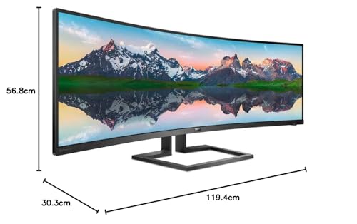 Philips Monitors 498P9/00, 49" Curved 1800R, SuperWide, 70Hz, VA, Adaptive Sync (5120x1440, 450 cd/m, HDMI 2x2.0, Displayport 1x1.4), negro