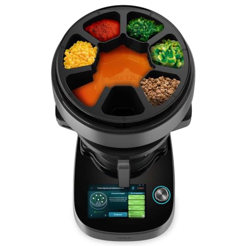 Cecotec Robot de Cocina Multifunción con Dispensador de Alimentos Mambo CooKing Unique. 2200W, 45 Funciones, Miles de Recetas Guiadas, Jarra Unique de 4,5L, Accesorios: Vaporera o Pala para Guisos