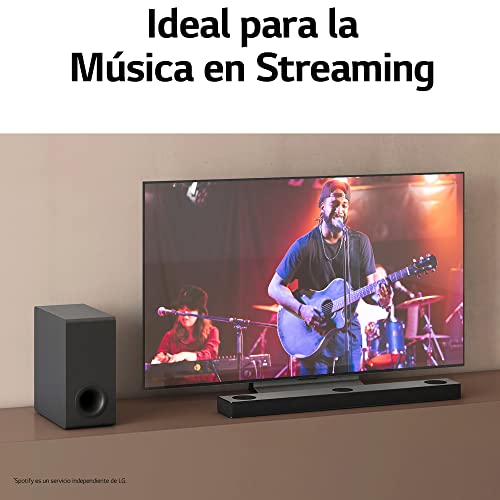 LG S80QY - Barra de Sonido Inteligente, 480W, 3.1.3 Canales con Triple Altavoz Atmos Vertical, Compatible con Altavoces Traseros SPQ8-S, Sonido Envolvente Dolby Atmos, dst:X e IMAX, Color Negro