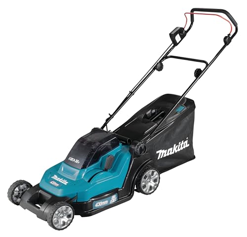 WDERNI Makita DLM432PT2 Akku-Rasenmäher 2x18V / 5,0 Ah, 2 Akkus + Doppelladegerät, 36 V, Gasolina