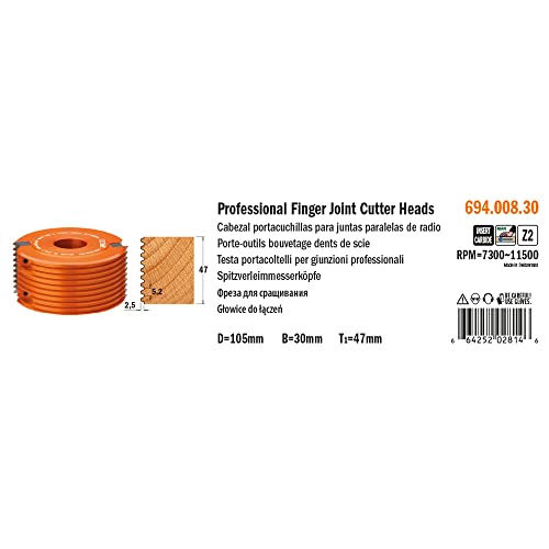 CMT Orange Tools 694.008.30 Cabezal Portacuchillas para Juntas Paralelas HW Z2 D=105x49.6x30