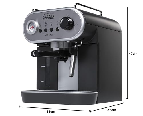 Gaggia Cafetera manual Carezza Deluxe RI8525/01 para café molido y cápsulas, 230 V, 50 Hz, 1900 W, gris/negra