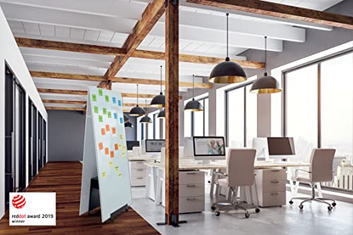 SIGEL MUB01 Meet up Set para método ágil, 1 x tablero de anuncios móvil (90 x 180 cm), 1 x pizarra blanca móvil (90 x 180 cm), 1 x soporte + kit de accesorios gratis