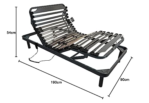 DUÉRMETE ONLINE - Pack Cama Eléctrica Articulada Reforzada Ergomedic Pro + Colchón Sanitario Sanipur + Barandillas INOX, 90x190