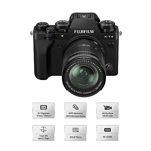 Fujifilm X-T4 16650742 - Kit de cámara con objetivo XF18-55/2.8-4, color negro