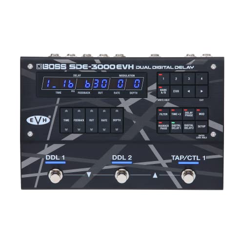 Pedal de delay digital doble edición especial Eddie Van Halen BOSS SDE-3000EVH | 8 auténticos presets de EVH | 2 pedales de delay SDE-3000 integrados