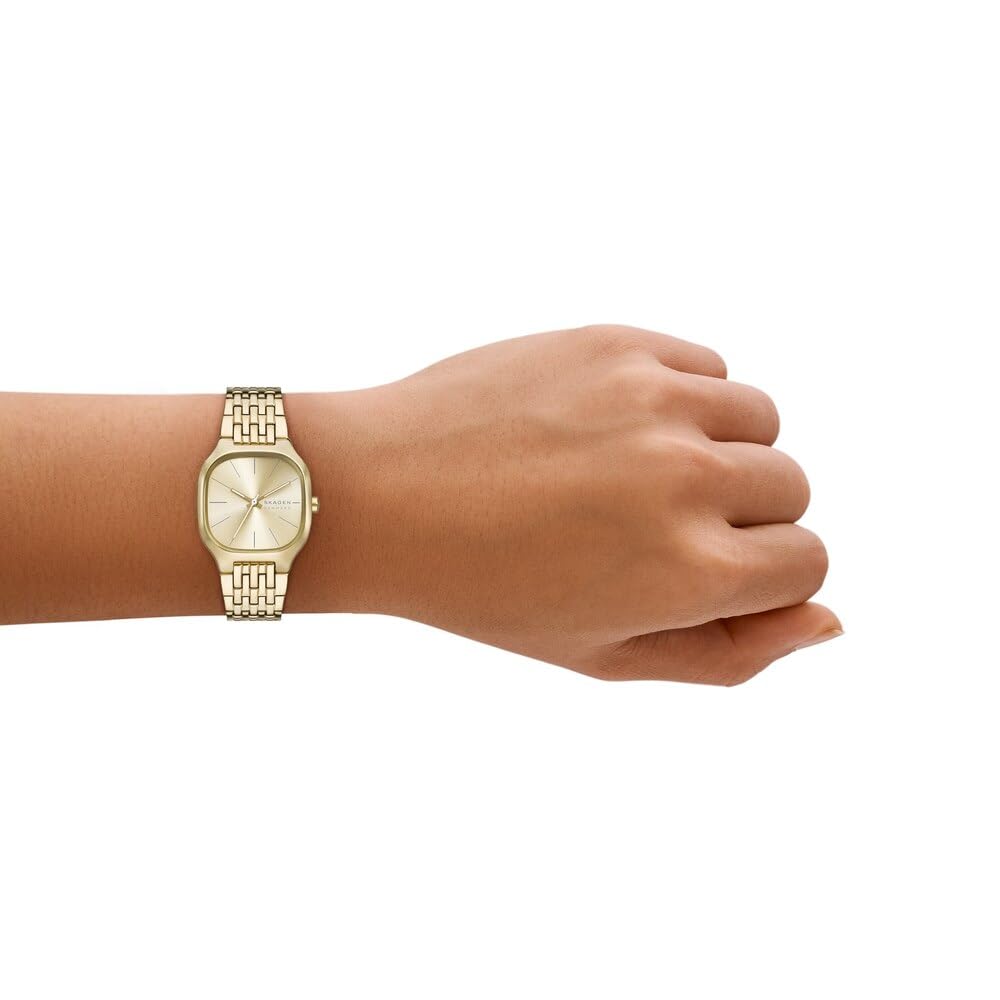 Skagen Reloj Analógico para Mujeres de Cuarzo con Correa en Acero Inoxidable SKW3162, 28MM, Tono Oro