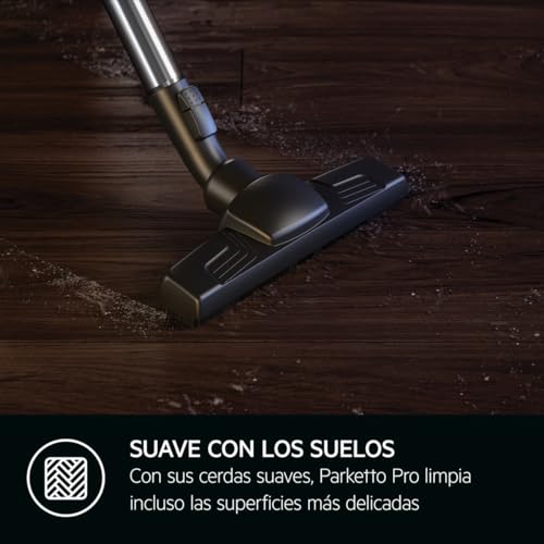 AEG AB61H6SW Aspiradora de Trineo con Bolsa, 850W de Potencia, 3,5L de Capacidad, Radio de acción 12m, Ruedas XL, Filtro Lavable, 3 cepillos + 3 Accesorios, 10 años garantía Motor, Blanco