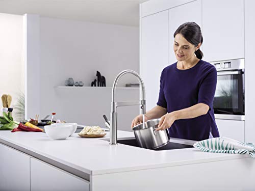 BLANCO 522407 SOLENTA-S Senso UltraResist Grifo de Cocina Acero Inoxidable Acabado, 230 V, Pvd Steel, Sensor