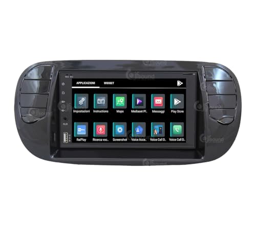 Radio de Coche para Fiat 500 Negro Brillante GPS Bluetooth WiFi USB Dab+ Touchscreen 6.2" 8core Carplay AndroidAuto