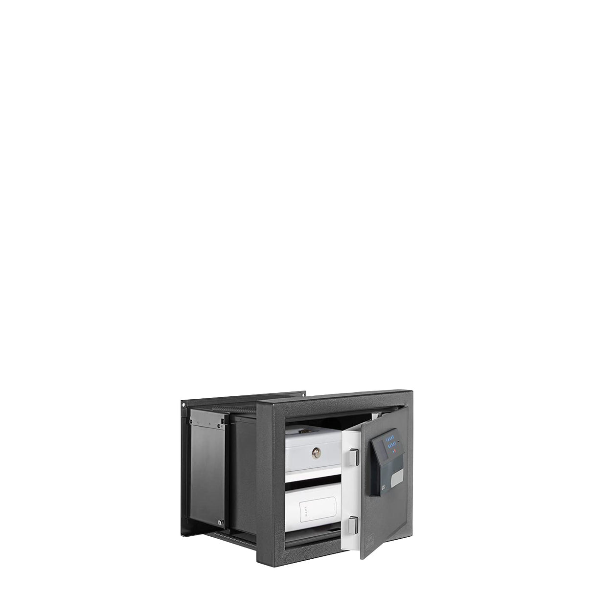 BURG-WÄCHTER Caja fuerte empotrable con combinación numérica y huella, Karat, Resistencia 0, Fondo variable con estante, 15,6-26,0 l, 18 kg, WT 614 E FP, Hierro antiguo