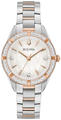 Bulova Reloj Analógico para Mujer de Cuarzo con Correa en Acero Inoxidable 98R281