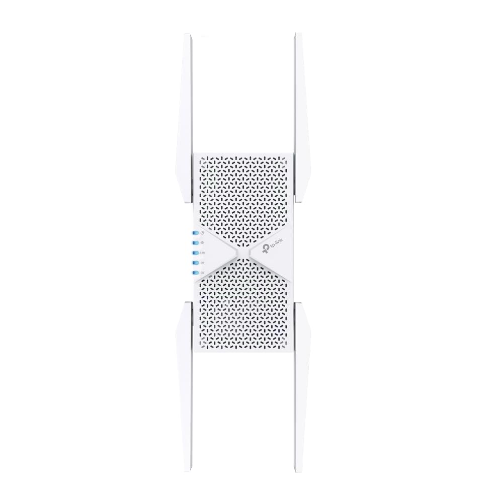 TP-Link RE655BE - Repetidor Wi-Fi 7 de Tres Bandas BE9300, hasta 5764 Mbps (6 GHz) + 2882 Mbps (5 GHz) + 688 Mbps (2,4 GHz), EasyMesh, 1 Puerto LAN de 2,5 Gigabit, 4 Antenas externas, WPAA
