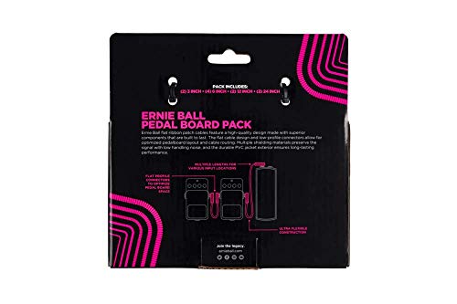 Ernie Ball - Cables de conexión planos para pedales, multipaquete