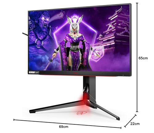 AOC Monitor Agon Gaming AG254FG - 24 pulgadas Full HD, 360 Hz, 1ms, IPS, G-Sync Nvidia Reflex, HDR 400, Ajuste de Altura, (1920x1080, 400 CD/m², HDMI 2.0/DP 1.4/USB 3.2), Negro