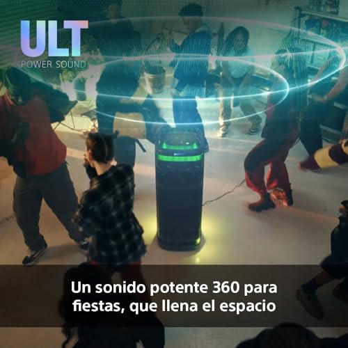 Sony ULT TOWER 10, Altavoz bluetooth para fiestas con ULT POWER SOUND y Deep Bass, altavoces X-Balanced, iluminación LED 360, funciones para fiestas, micrófono inalámbrico, portátil, ruedas giratorias