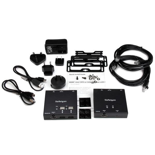 StarTech.com ST121USBHD - Extensor HDMI por Cable CAT6 con concentrador USB de 4 Puertos