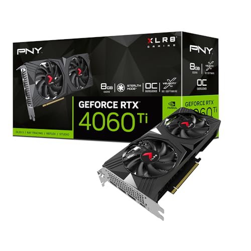 PNY Tarjeta Grafica GeForce RTX™ 4060 Ti 8GB XLR8 Gaming Verto Overclocked Dual Fan DLSS 3