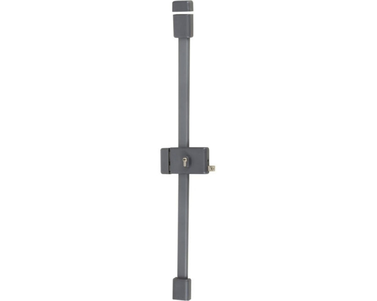 Vachette - Cerradura de aplique multipunto horizontal con tirada múltiple serie 8800, tiro izquierdo, certificado A2P*, alta seguridad, 3 puntos de cierre, 4 llaves VIP+ patentadas incluidas, gris