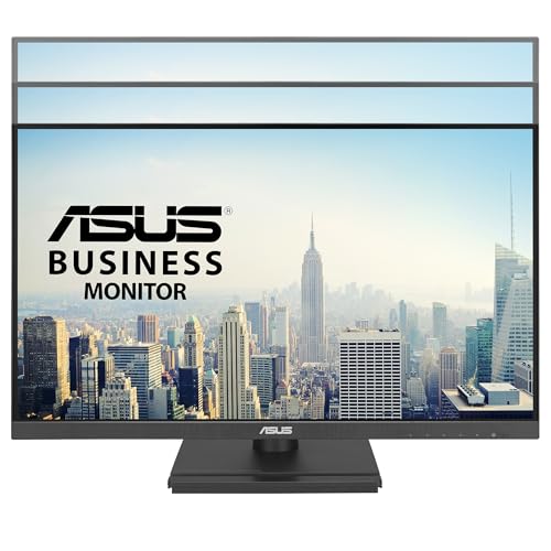 ASUS VA24DQFS Monitor profesional de 24 Pulgadas, IPS, Full HD, sin marco, 100 Hz, Adaptive-Sync, MPRT de 1 ms, HDMI, DisplayPort, VGA, luz azul baja, antiparpadeo, diseño ergonómico, montaje en pared