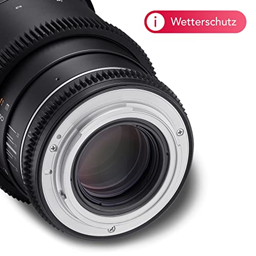 Samyang MF 135 mm T2,2 VDSLR MK2 Canon EF Objetivo de vídeo Cine de Formato Completo Distancia Focal Fija para Canon EF EF-S Cámara, Enfoque Manual, para EOS 5D Mark IV, 6D Mark II, 90D, 77D, Negro