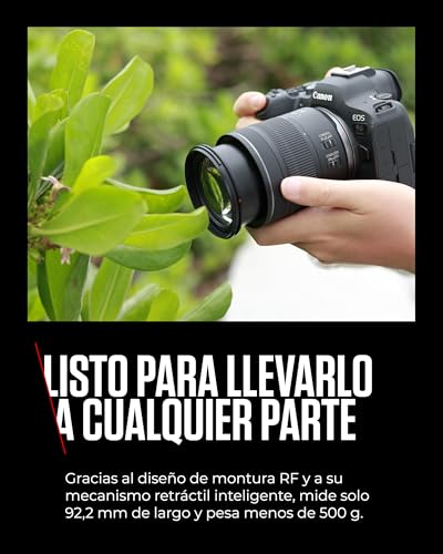 Objetivo zoom estándar Canon RF 28-70mm F2.8 IS STM para cámaras del sistema EOS R con estabilizador de imagen de 5,5 pasos sellado contra las inclemencias meteorológicas y un diseño compacto y ligero