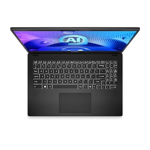 MSI Modern 15 H AI C1MG-036XES - Ordenador portátil 15,6" FHD (Intel Core Ultra 7 155H, RAM 32GB, 1TB SSD, Free Dos) Classic Black - Teclado QWERTY español