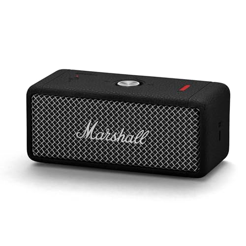 Marshall Emberton II Altavoces Bluetooth portátiles, inalámbricos, Emparejables, IP67 Resistentes al Polvo y al Agua, Encima de 30 Horas de Tiempo de reproducción - Negro y Acero