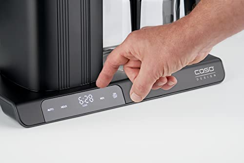 Caso Cafetera de goteo Aroma Sense - Cafetera de diseño, Capacidad 1,25L para 10 tazas, 1550W de Potencia, temporizador, filtro permanente, apagado automático, Pantalla táctil, negra