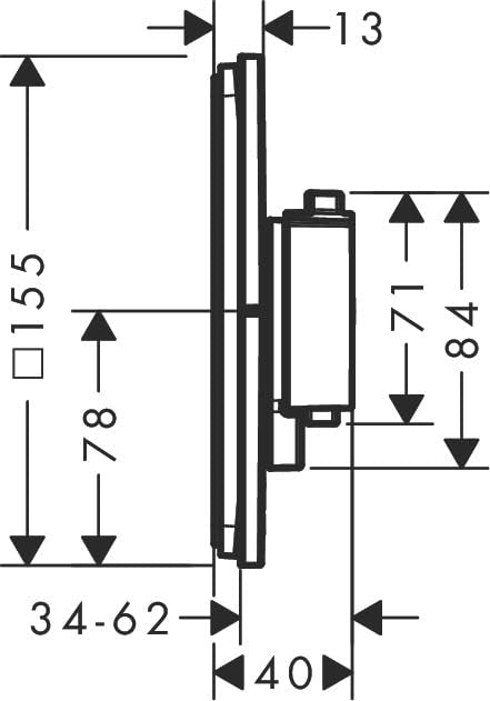 hansgrohe ShowerSelect Comfort Q, termostato empotrado , grifo con botón de seguridad (SafetyStop) a 40 °C, termostato para ducha y bañera, mezclador para 2 funciones, cromo