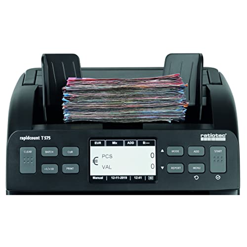Contadora de billetes ratiotec rapidcount T 575 - Contadora de piezas y valores con control de autenticidad del 100% para volúmenes de recuento medianos y grandes.