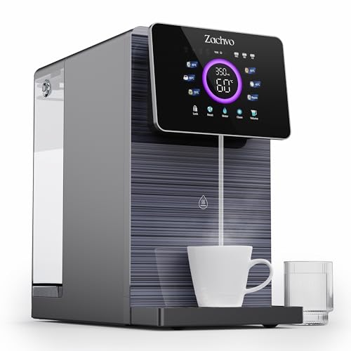 ZACHVO Sistema de ósmosis para agua potable, 10 niveles de temperatura, filtro de agua de ósmosis, filtro de agua potable, depósito de agua de 7 litros