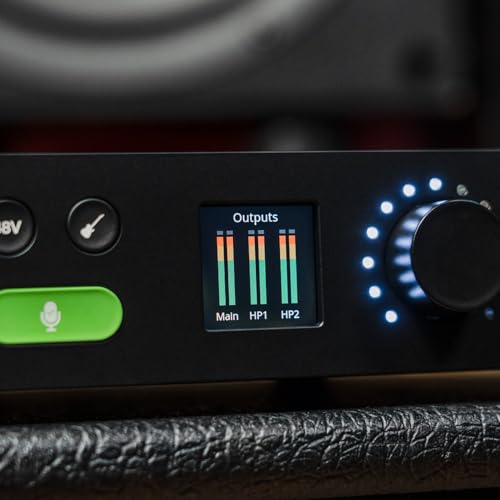 Audient EVO16 Interfaz de audio, tecnología de conversión de última generación (24 entradas/salidas, Smartgain multicanal, loopback de audio, 8 amplificadores de micrófono, conexión USB-C), Negro