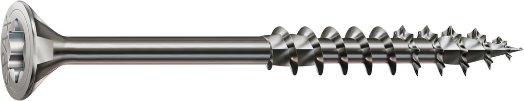 Tornillo de acero inoxidable, 8 x 280 mm, 50 unidades, rosca parcial, cabeza avellanada, T-STAR plus T40, 4CUT, acero inoxidable A2-0197000802805