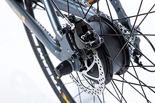 Moma Bikes E-ROAD28, Full Shimano Altus 8v, Frenos de Disco Hidráulicos, Batería Litio Samsung integrada y Extraible de 36V 10Ah