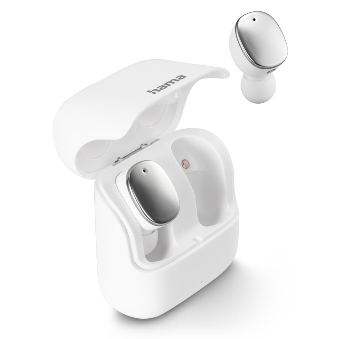Hama | Auriculares Bluetooth (Control táctil, Resistente a Salpicaduras IPX5, Comandos de Voz, Batería Duradera) Color Blanco
