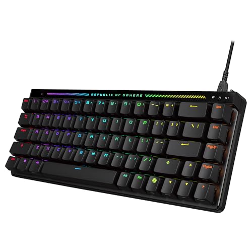 ASUS ROG Falchion Ace HFX Teclado Gaming analógico 65%, interruptores magnéticos ROG HFX, Disparo rápido, Panel táctil, 8000 Hz, amortiguación de Cinco Capas, Carcasa, Teclas ABS, QWERTY Español