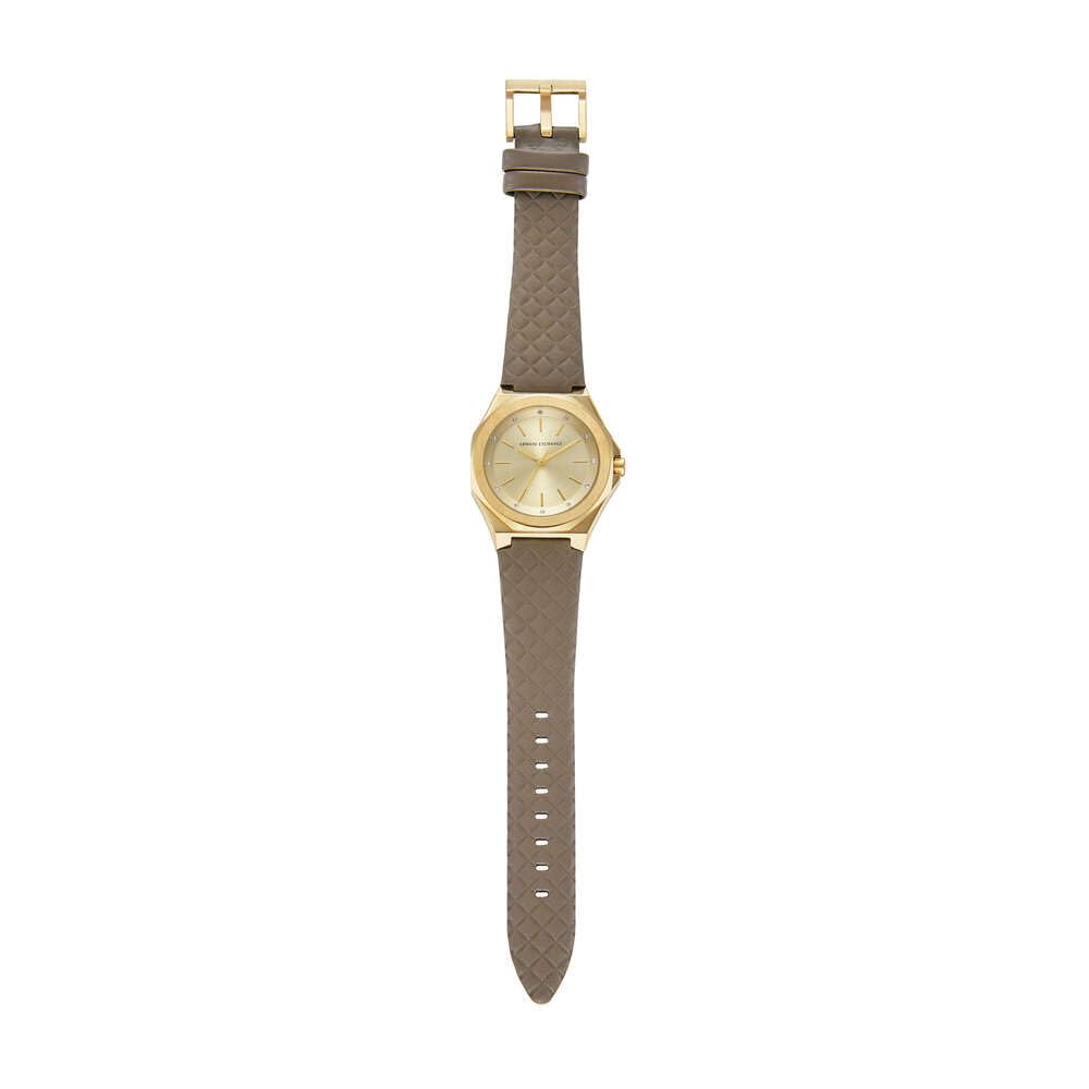 Armani Exchange Orologio da Donna, Movimento al quarzo a tre lancette e cassa da 34 mm con cinturino in Acciaio o Pelle