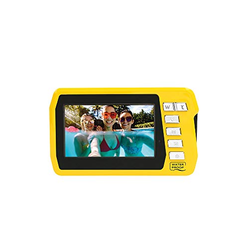 Easypix W3048 Edge Yellow - Cámara Sumergible, 48MP Doble Pantalla