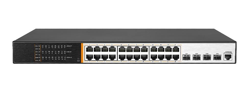 LKSWPOE241L3 Conmutador de Red de 24 Puertos PoE 400 W + 4 Puertos SFP 10 Gigabit y una Puerta de Consola Layer 3