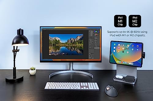 Kensington StudioDock Soporte Ajustable iPad Pro 12.9" (2018/2020/2021/2022), Conexión Magnética, Cargador Rápido para iPad, iPhone y AirPod (K39160WW)